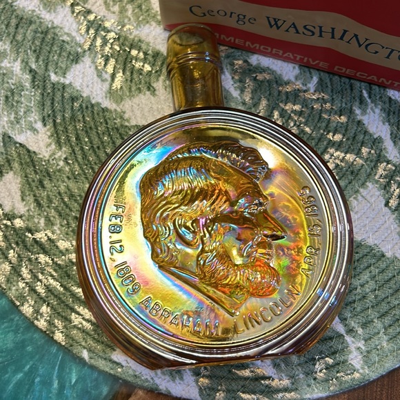 Wheaton NJ 1st Ed Abraham Lincoln Carnival Glass Bottle President Gettysburg - Picture 3 of 8